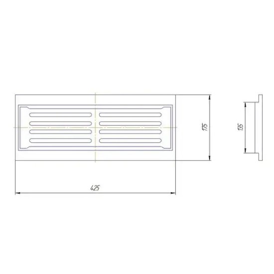 (image for) Grate 2K, with frame 175x425 mm - Click Image to Close