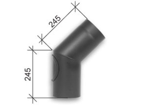 (image for) Flue pipe T600 knee 45° with soot flap Ø120mm black