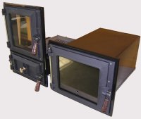 (image for) Baking oven with glass door wooden handles