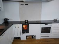 (image for) Hearth glassdoor with grate and ash-box chrome handles