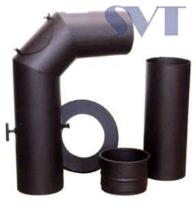 (image for) Smoketubes sets T400 Ø150mm/90° for fireplaces gray 60x40cm+50cm