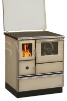 (image for) Woodburning cooker Alfa 70 with glass door beige left 7kW