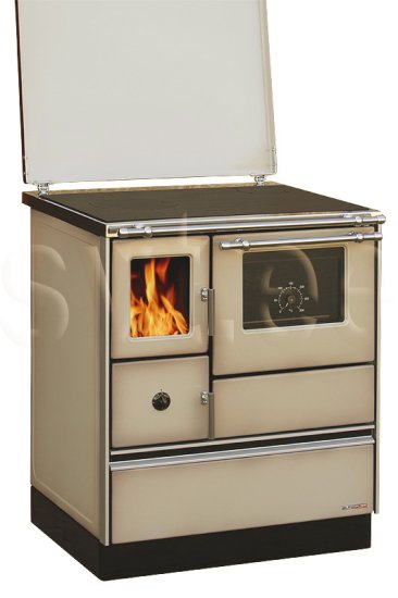 Modal Additional Images for Woodburning cooker Alfa 70 with glass door beige left 7kW