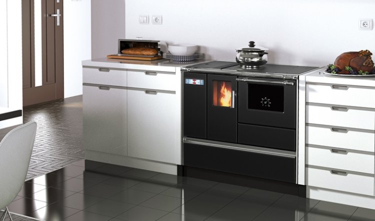(image for) Pellet cooker Alfa black 8kW - Click Image to Close