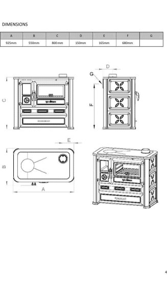 Puupliit Alma oranz vasakukäeline 8kW