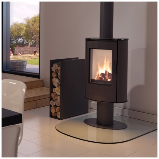 (image for) Fireplace Andorra black on a leg 8kW - Click Image to Close