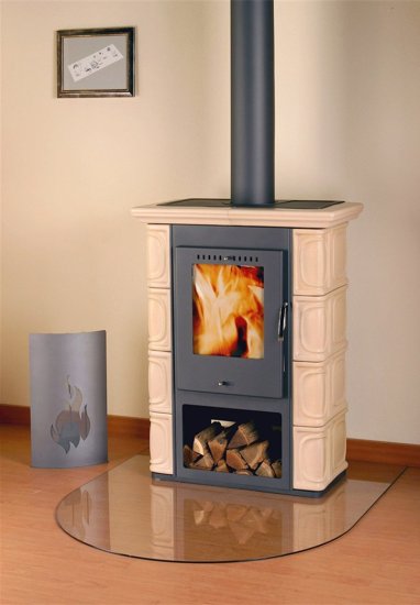 Fireplace Borgholm ceramic cappuccino 7kW