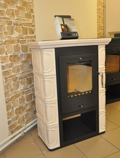 Fireplace Borgholm ceramic cappuccino 7kW