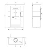 (pilt) Kamin Borgholm keraamik cappuccino 7kW