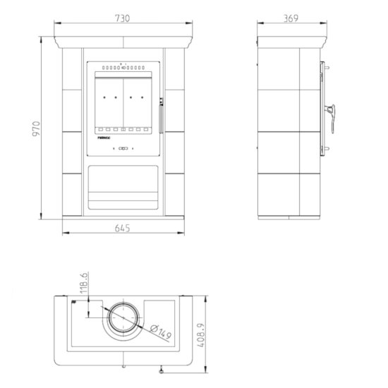 Lisapildid Kamin Borgholm keraamik cappuccino 7kW kohta