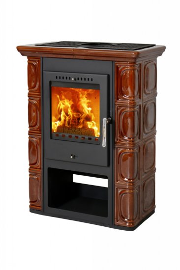 (image for) Fireplace Borgholm ceramic dark brown 7kW