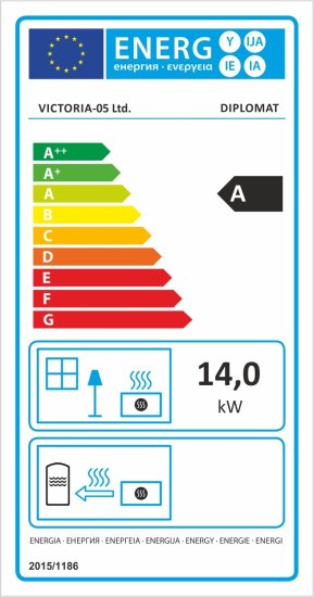 Kamin Diplomat roostevaba/must 14kW