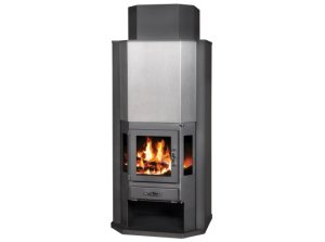 (image for) Fireplace Diplomat inox/black 14kW with cauldron