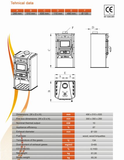 Lisapildid Kamin Magic Stove  must 7kW kohta