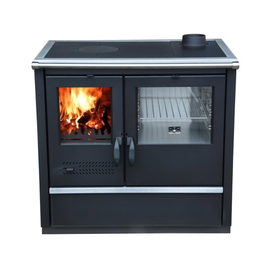 Modal Additional Images for Woodburning cooker North Eco black righthanded 9kW
