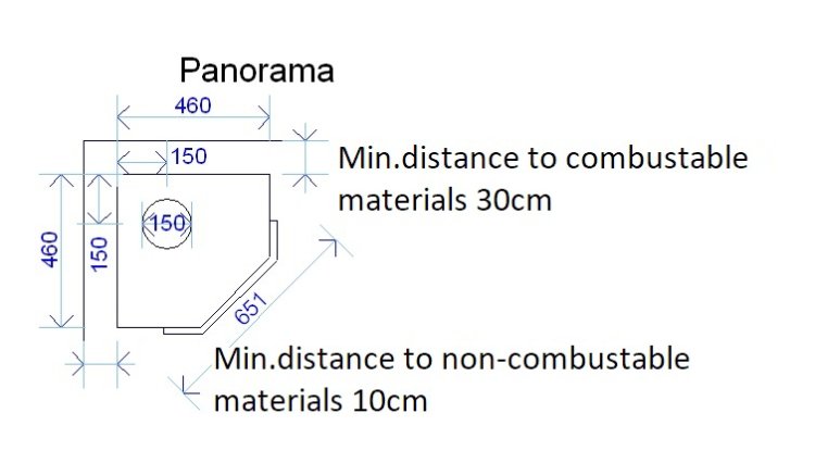 (pilt) Nurgakamin Panorama must 9kW - Klõpsake pildil, et sulgeda