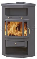 (image for) Fireplace suitable for corner Panorama black 9kW