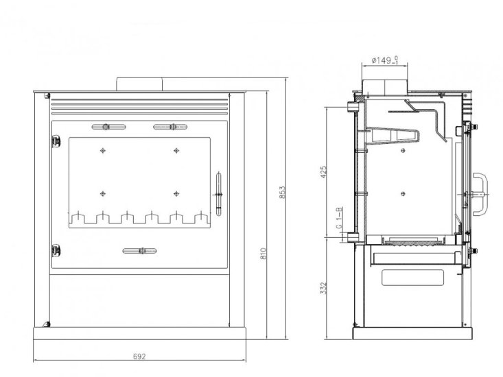 (image for) Centralheating fireplace Rubin beige 13kW - Click Image to Close