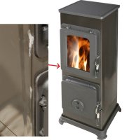 (pilt) 10 Kahjustatud! Kamin Sissi Basic must klaasuksega 5kW