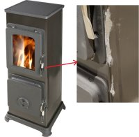 (pilt) 3 Kahjustatud! Kamin Sissi Basic must klaasuksega 5kW