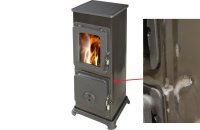 (pilt) 6 Kahjustatud! Kamin Sissi Basic must klaasuksega 5kW