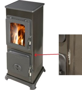 (pilt) 8 Kahjustatud! Kamin Sissi Basic must klaasuksega 5kW