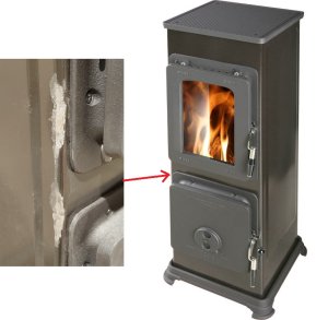 (pilt) 9 Kahjustatud! Kamin Sissi Basic must klaasuksega 5kW