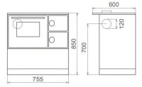 (pilt) Puupliit Susanna Basic 75cm valge suitsutoru vasak 7kW