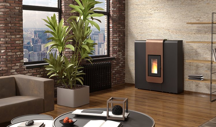 (image for) Centralheating pellet stove Xila Idro bronze 18kW - Click Image to Close